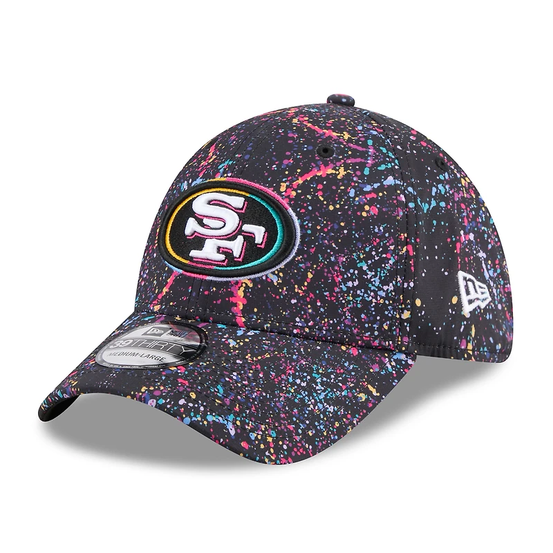Casquette New Era noire 39THIRTY Flex des San Francisco 49ers 2025 NFL Crucial Catch pour homme