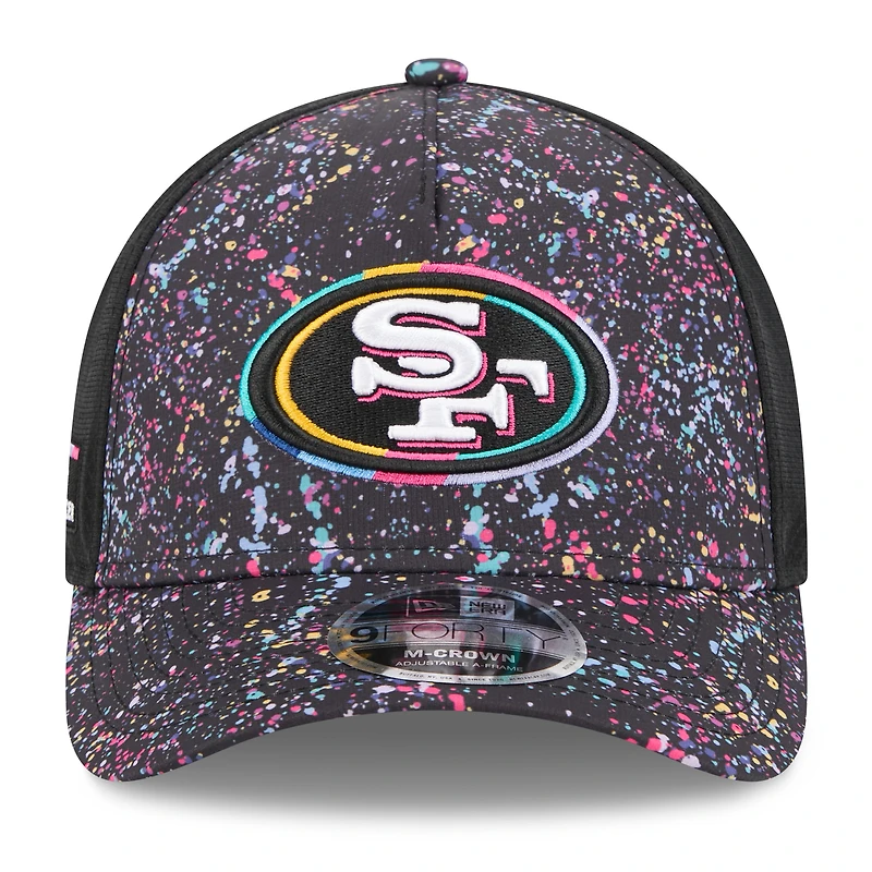 Casquette ajustable 9FORTY NFL Crucial Catch 2025 des San Francisco 49ers de New Era pour homme, noire