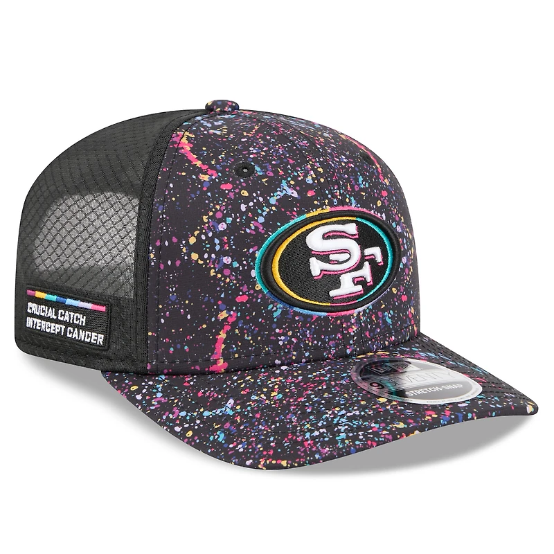 Casquette ajustable NFL Crucial Catch 9SEVENTY noire New Era pour homme, San Francisco 49ers 2025