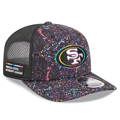 Casquette ajustable NFL Crucial Catch 9SEVENTY noire New Era pour homme, San Francisco 49ers 2025