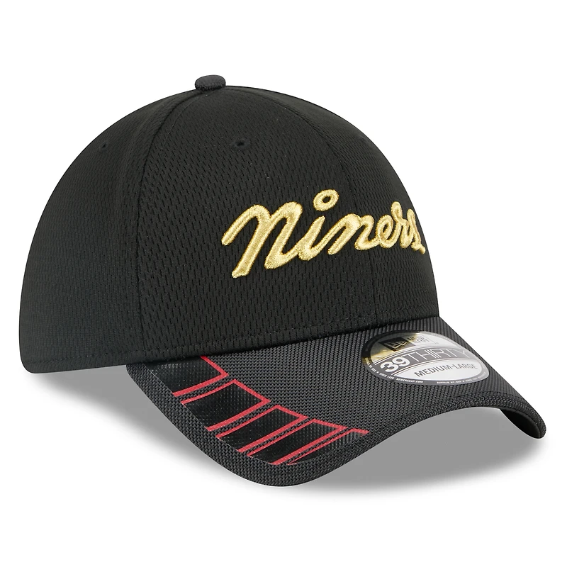 Casquette New Era noire 39THIRTY Flex pour homme, collection Rivalries 2025 des San Francisco 49ers