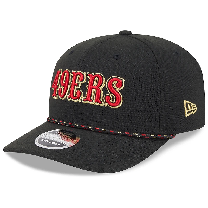 Men's New Era Black San Francisco 49ers 2025 Rivalries Collection On-Field 9SEVENTY Adjustable Hat