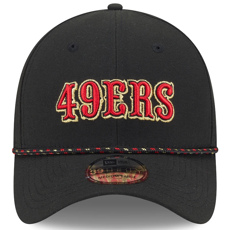 Casquette New Era noire 39THIRTY Flex pour homme, collection Rivalries 2025 des San Francisco 49ers