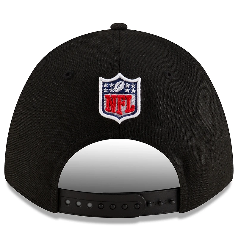 Casquette ajustable New Era noire San Francisco 49ers 2025 Rivalries Collection Sideline A-Frame 9FORTY pour homme