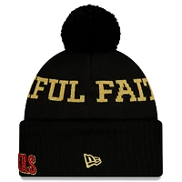 Bonnet en tricot à revers et pompon noir New Era San Francisco 49ers 2025 Rivalries Collection pour homme