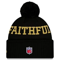 Bonnet en tricot à revers et pompon noir New Era San Francisco 49ers 2025 Rivalries Collection pour homme