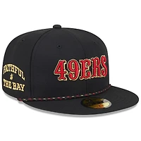 Casquette ajustée noire New Era 59FIFTY pour homme, collection Rivalries 2025, San Francisco 49ers