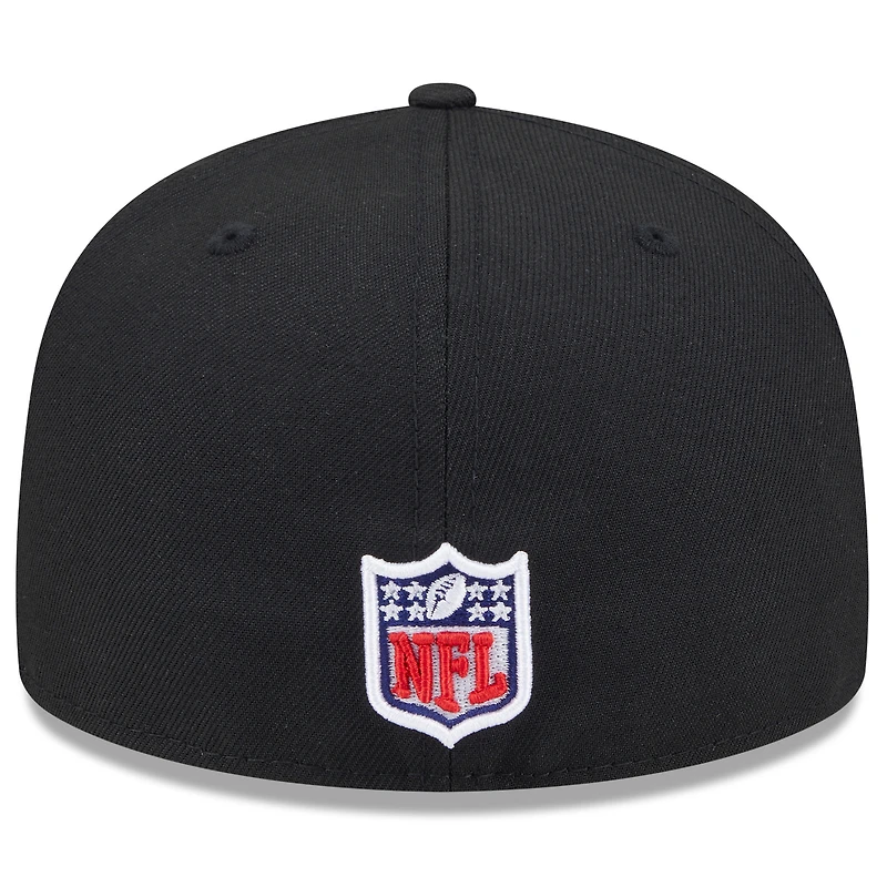 Men's New Era Black San Francisco 49ers 2025 Rivalries Collection Sideline Rope 59FIFTY Fitted Hat