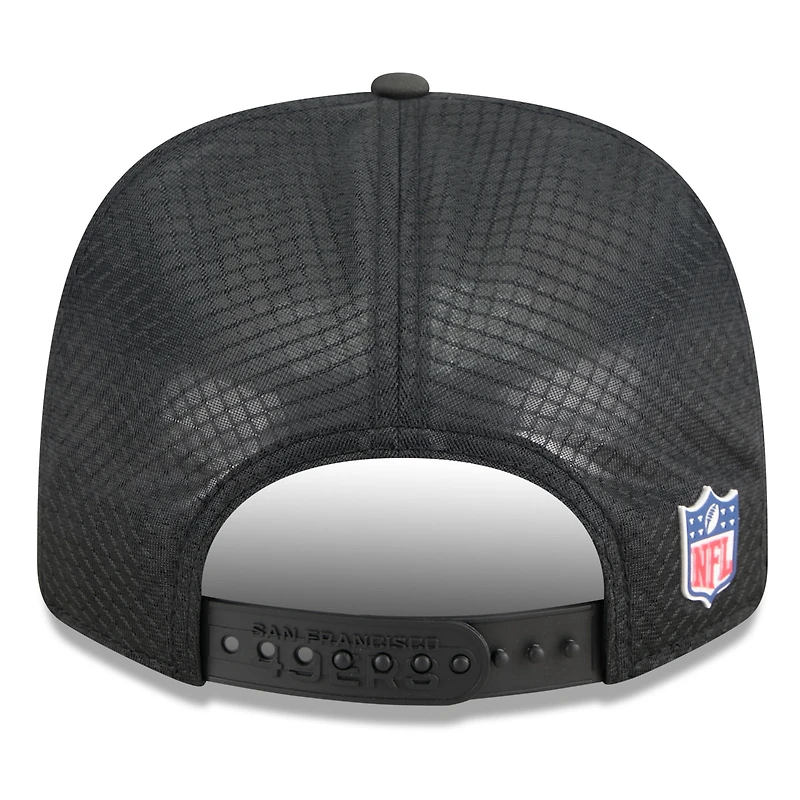 Men's New Era Black San Francisco 49ers 2025 Sideline  9SEVENTY Trucker Adjustable Hat