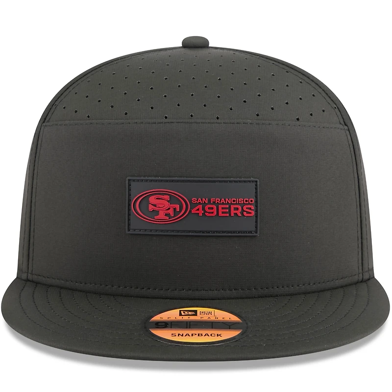 Casquette snapback 9FIFTY noire New Era pour homme, San Francisco 49ers 2025, panneau fendu