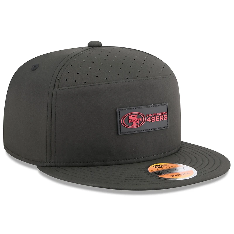 Casquette snapback 9FIFTY noire New Era pour homme, San Francisco 49ers 2025, panneau fendu