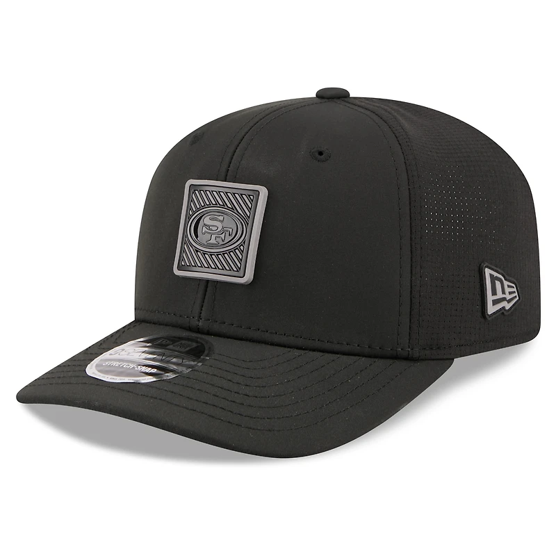 Casquette ajustable New Era noire pour homme, San Francisco 49ers, camp d'entraînement NFL 2026, modèle 9SEVENTY