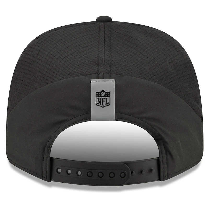 Casquette ajustable New Era noire pour homme, San Francisco 49ers, camp d'entraînement NFL 2026, modèle 9SEVENTY