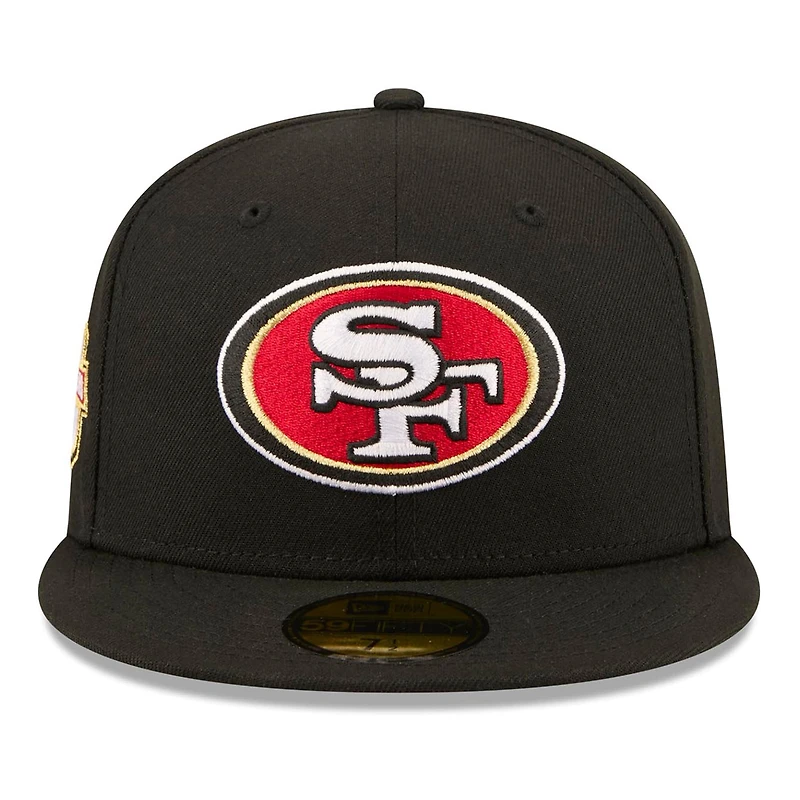 Men's New Era Black San Francisco 49ers 80th Anniversary 59FIFTY Fitted Hat
