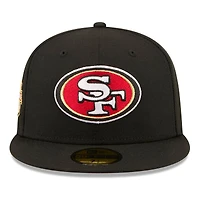 Men's New Era Black San Francisco 49ers 80th Anniversary 59FIFTY Fitted Hat