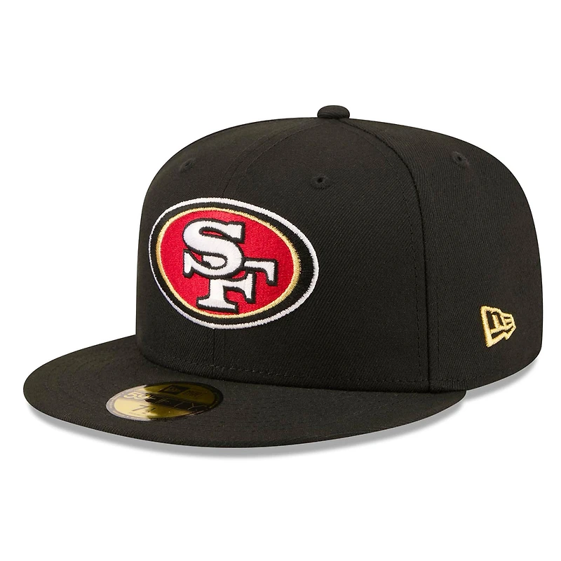 Men's New Era Black San Francisco 49ers 80th Anniversary 59FIFTY Fitted Hat