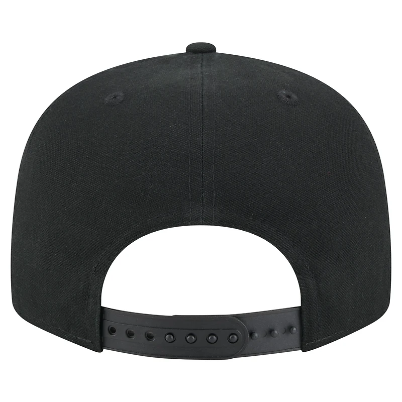 Men's New Era Black San Francisco 49ers Adventure Canvas Split Panel 9FIFTY Snapback Hat
