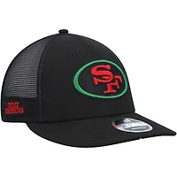 Men's New Era Black San Francisco 49ers Black Excellence Collection Trucker Low Profile 9FIFTY Snapback Hat