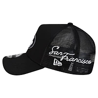 Casquette ajustable New Era noire San Francisco 49ers City Script 9FORTY pour homme