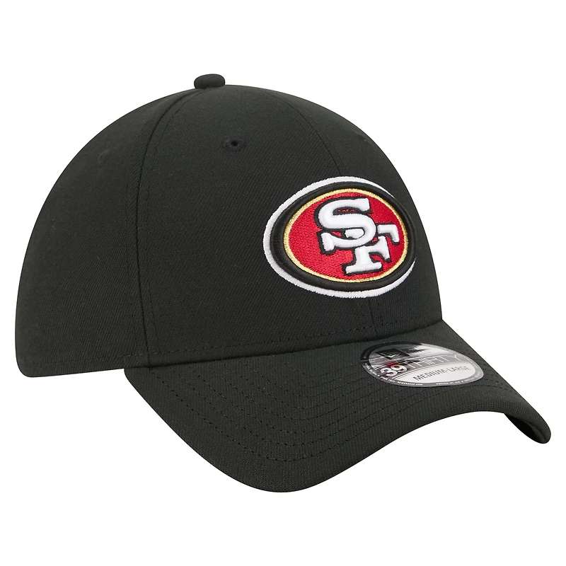 Casquette New Era noire pour homme San Francisco 49ers Core Team 39THIRTY Flex