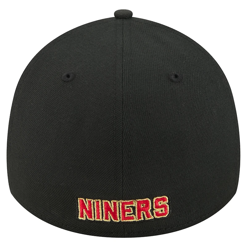 Men's New Era Black San Francisco 49ers Core Team 39THIRTY Flex Hat