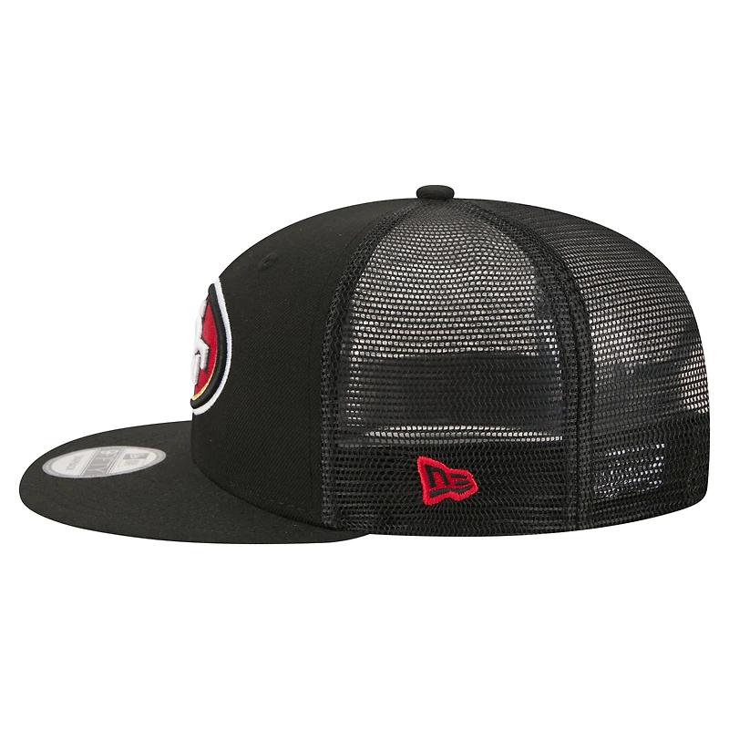 Men's New Era  Black San Francisco 49ers Core Team 9FIFTY Trucker Snapback Hat