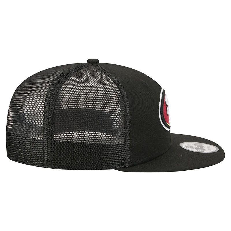 Men's New Era  Black San Francisco 49ers Core Team 9FIFTY Trucker Snapback Hat
