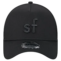 Men's New Era Black San Francisco 49ers Domain 9FORTY A-Frame Trucker Adjustable Hat
