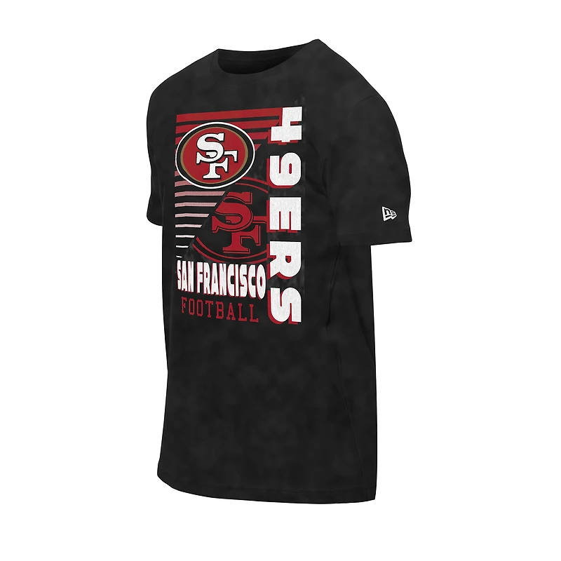 T-shirt oversize délavé aux enzymes New Era noir des San Francisco 49ers pour homme