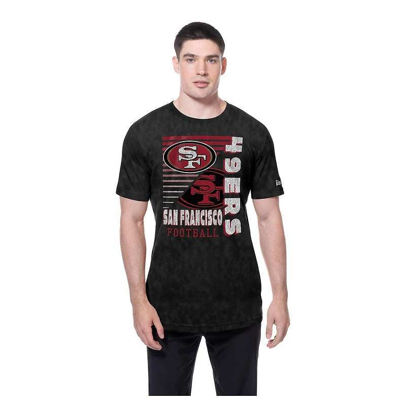 T-shirt oversize délavé aux enzymes New Era noir des San Francisco 49ers pour homme