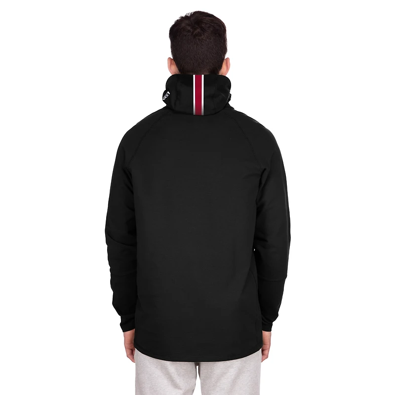 Sweat à capuche fonctionnel noir rayures pour homme New Era des San Francisco 49ers, cagoule Fandom, casque, mélange tricolore