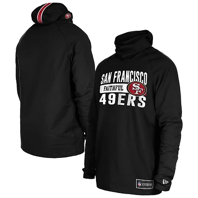 Sweat à capuche fonctionnel noir rayures pour homme New Era des San Francisco 49ers, cagoule Fandom, casque, mélange tricolore
