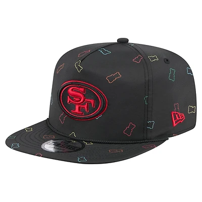 Casquette snapback noire New Era pour homme, motif gummy golfer des 49ers de San Francisco