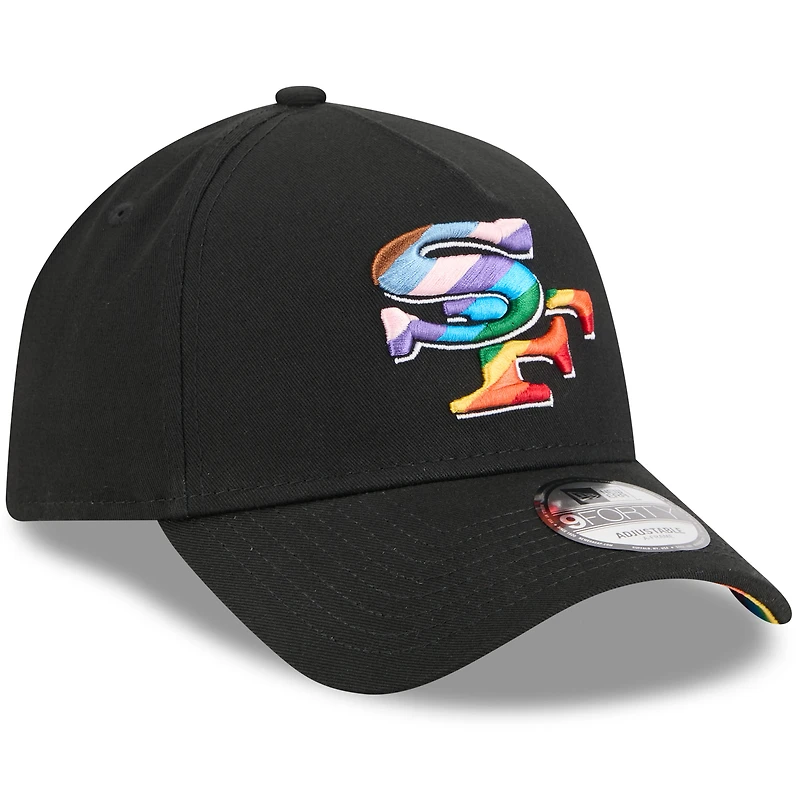 Casquette ajustable New Era noire San Francisco 49ers Pride A-Frame 9FORTY pour homme
