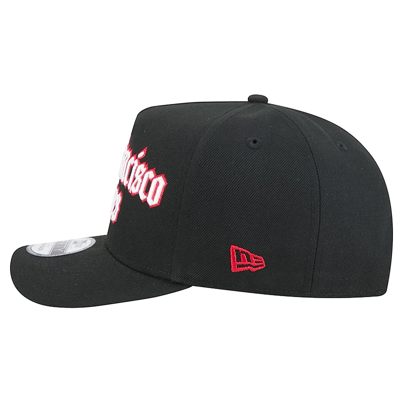 Casquette snapback New Era 9FIFTY noire pour homme, modèle Proud A-Frame des 49ers de San Francisco