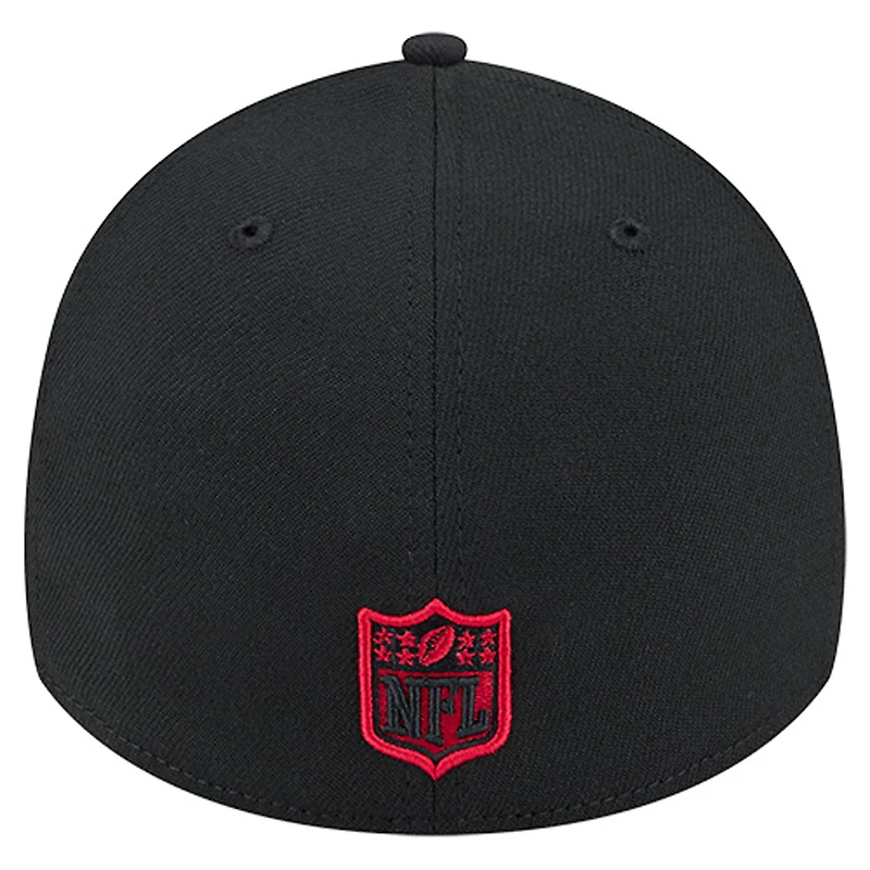 Casquette New Era noire à rayures San Francisco 49ers 39THIRTY Flex pour homme