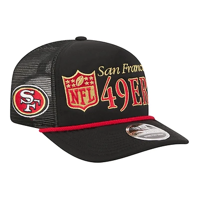 Men's New Era Black San Francisco 49ers Throwback Foam 19TWENTY Adjustable Hat