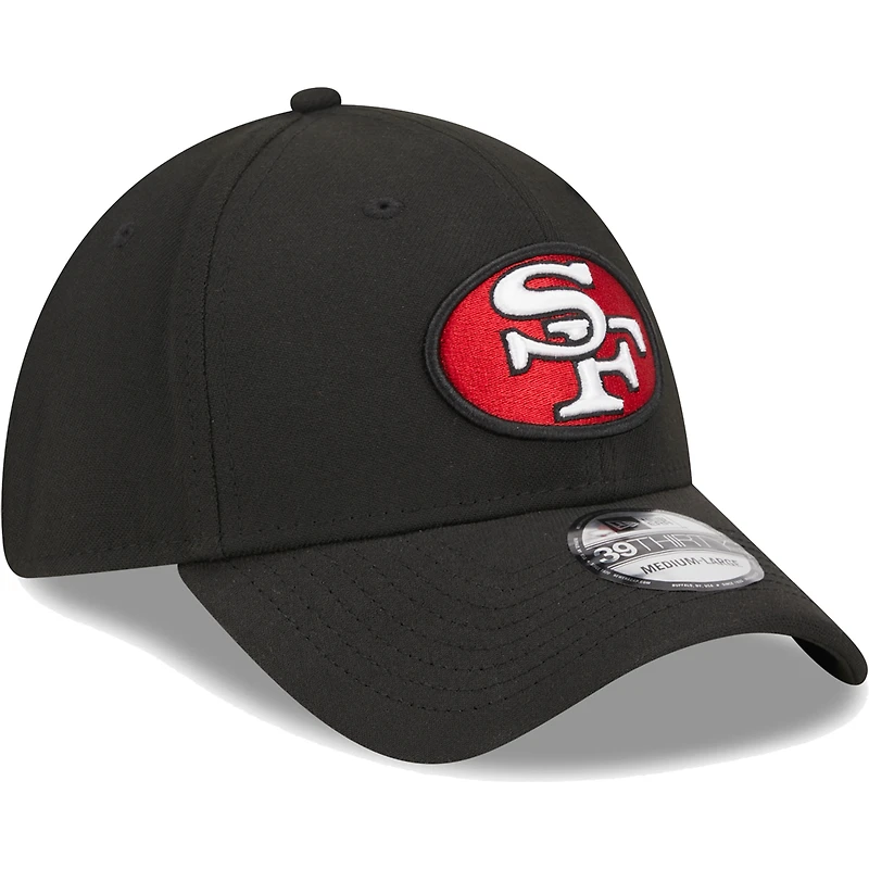 Casquette flex principale 39THIRTY Throwback Main des San Francisco 49ers New Era noire pour hommes