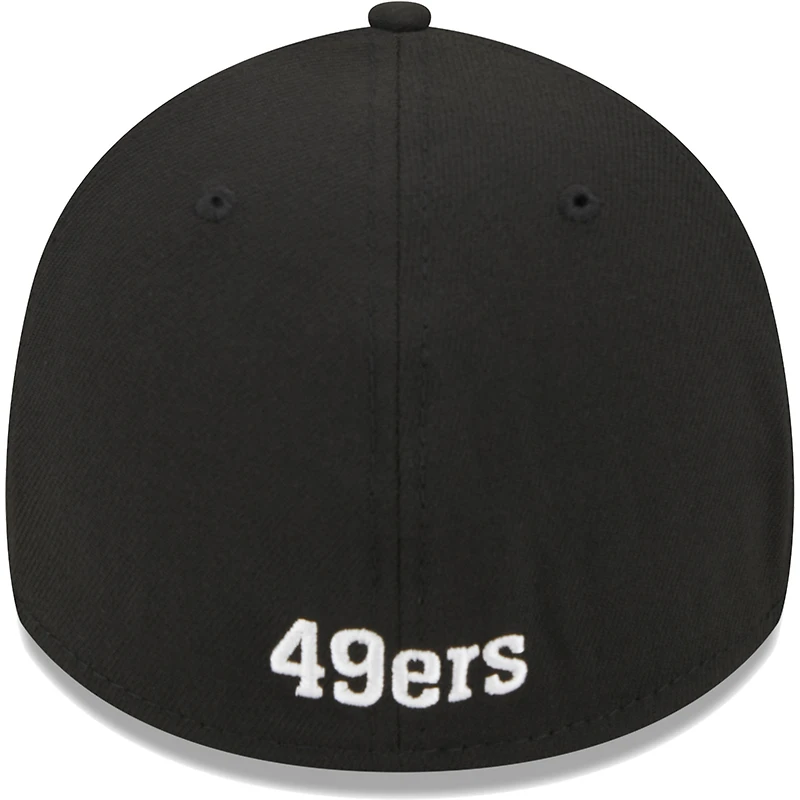 Casquette flex principale 39THIRTY Throwback Main des San Francisco 49ers New Era noire pour hommes