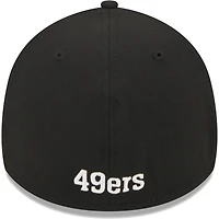 Casquette flex principale 39THIRTY Throwback Main des San Francisco 49ers New Era noire pour hommes
