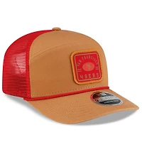 Men's New Era  Brown/Scarlet San Francisco 49ers Team Patch Split Panel 9SEVENTY Adjustable Trucker Hat