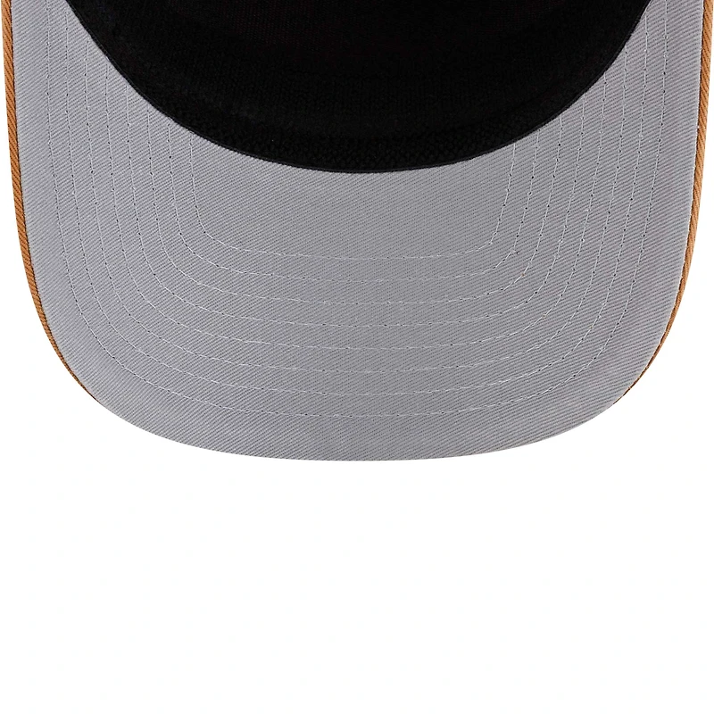 Men's New Era Brown/Scarlet San Francisco 49ers Team Patch Split Panel 9SEVENTY Adjustable Trucker Hat