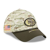 Casquette New Era 39THIRTY Flex camouflage/vert foncé pour homme des San Francisco 49ers 2025 Salute to Service
