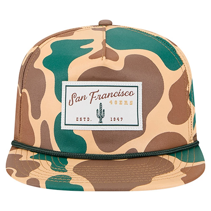 Casquette snapback New Era camouflage San Francisco 49ers Duck Rope 19TWENTY pour homme