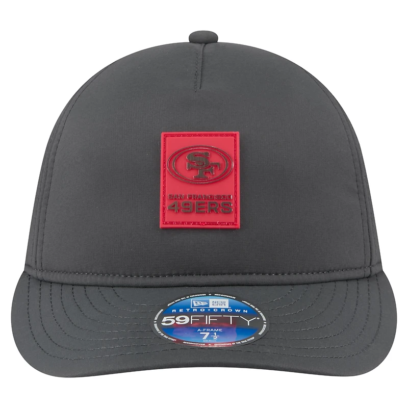 Men's New Era Charcoal San Francisco 49ers 2025 Sideline Cold Weather Retro Crown 59FIFTY Fitted Hat