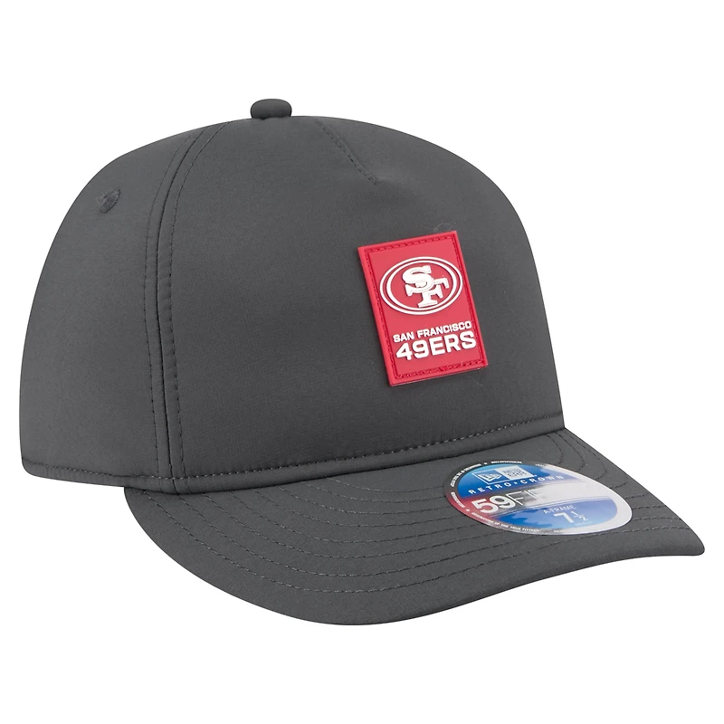 Men's New Era Charcoal San Francisco 49ers 2025 Sideline Cold Weather Retro Crown 59FIFTY Fitted Hat