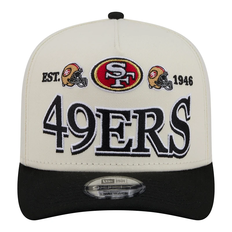 Men's New Era  Cream/Black San Francisco 49ers A-Frame 9FIFTY Snapback Hat
