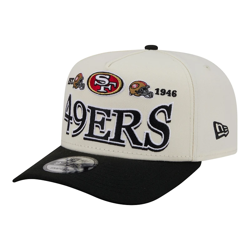 Men's New Era  Cream/Black San Francisco 49ers A-Frame 9FIFTY Snapback Hat