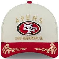 Casquette ajustable New Era 9FORTY M-Crown A-Frame pour homme, couleur crème/écarlate, des San Francisco 49ers, draft NFL 2025
