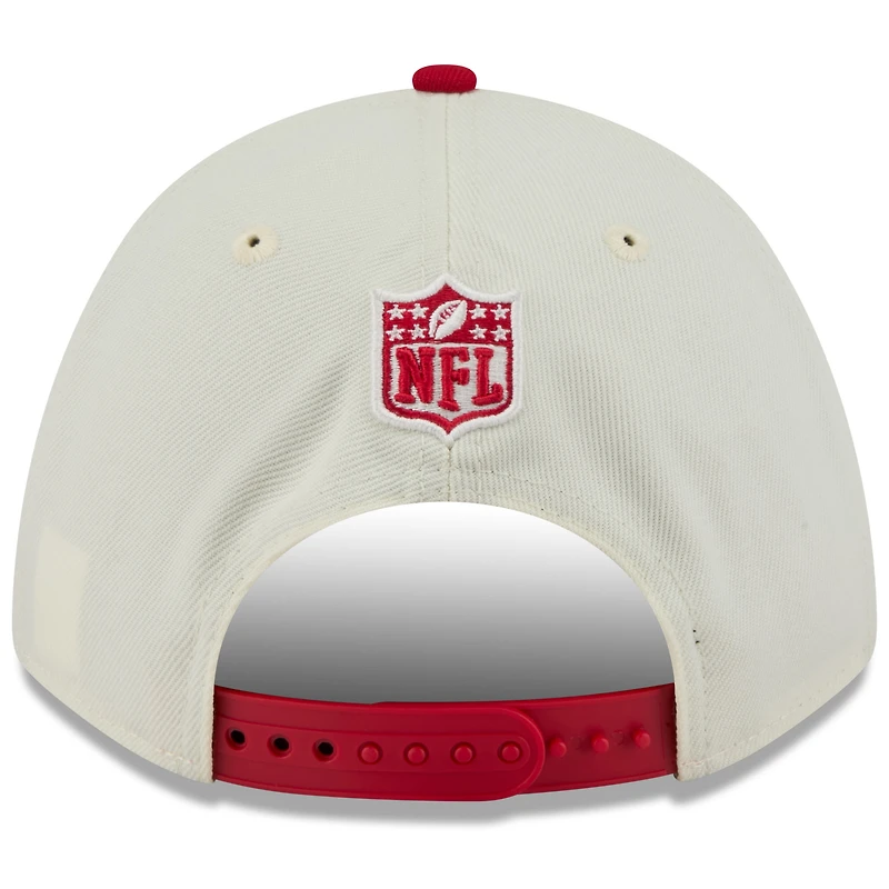 Casquette ajustable New Era 9FORTY M-Crown A-Frame pour homme, couleur crème/écarlate, des San Francisco 49ers, draft NFL 2025